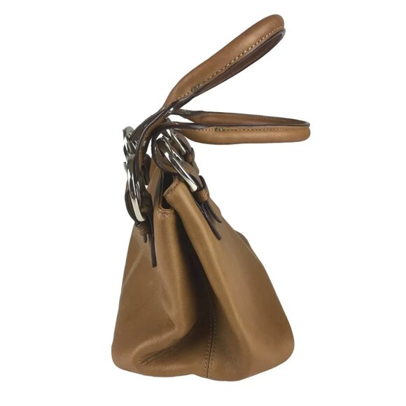 Tignanello Hobo Bag Purse Womens Brown Leather Double Handles Adjustable - Picture 4 of 6